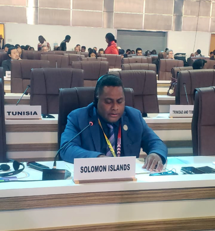 MNPDC Minister giving his statement during the LDC5 in Doha, Qatar last week.