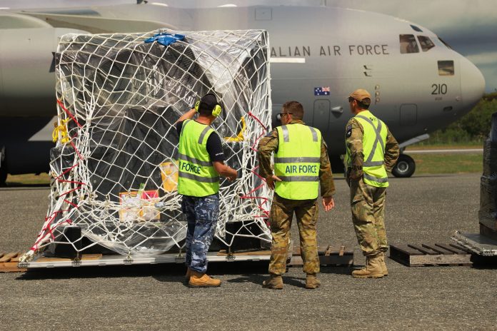 At the Henderson Airport, Australian Air Force airlifted spare-parts for SIEA