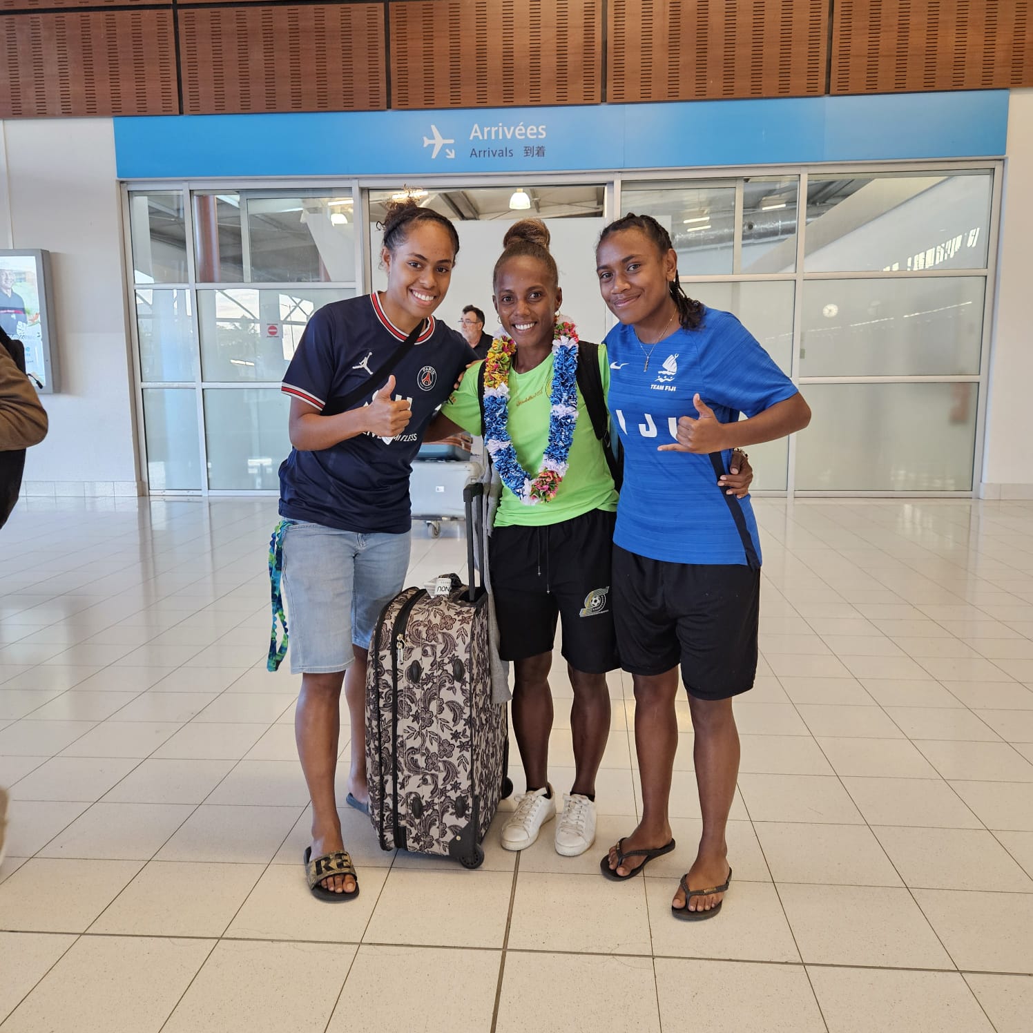 ASAF Academy Feminine welcome Peqi upon arrival in New Caledonia