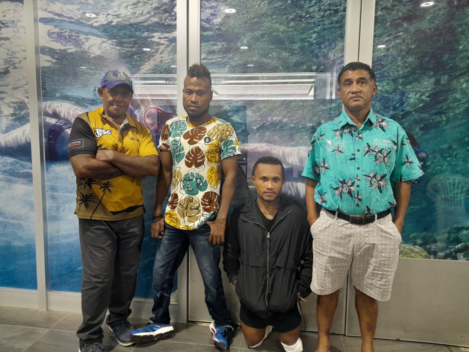 Team Para-Powerlifting with SINPC President before departure yesterday