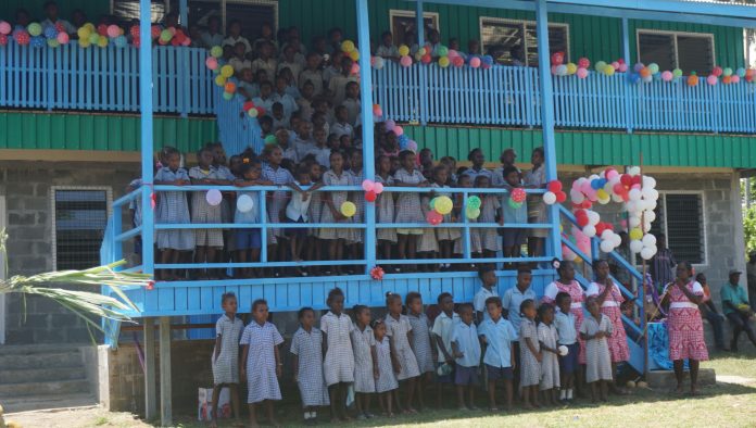 Areatakiki primary students about to peform a song