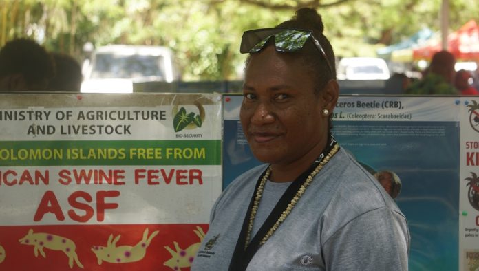 Julianne Mose from the Ministry of Agriculture and Livestock Biosecurity division.
