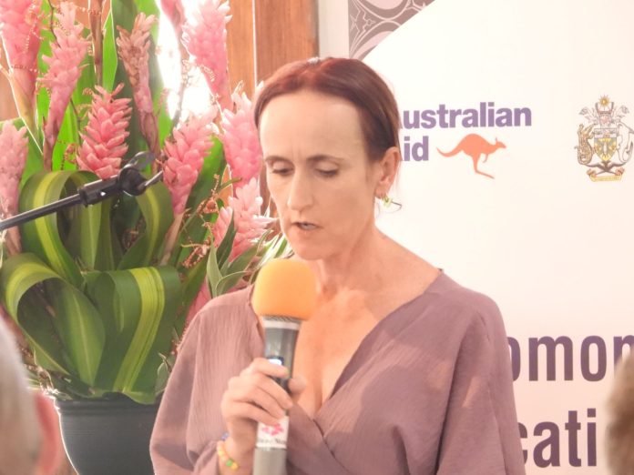 Rebecca Williams, Acting New Zealand High Commissioner to SI, speaking at the ESSP closing program.
