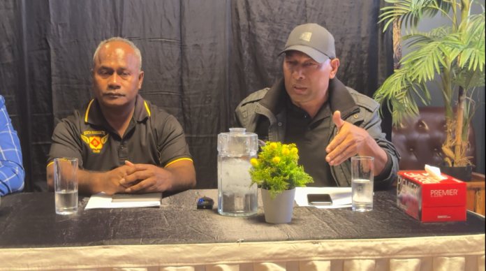 KPSI General Secretary Martin Housanau (Left) and KPSI President Placid Walekwate (Right)
