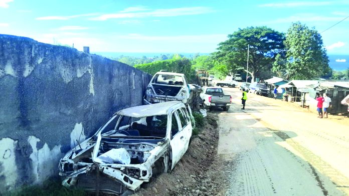 Derelict, abandoned vehicles cause challenges for road contractors. Photo credit - MID facebook page