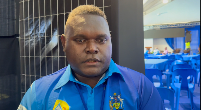 Mandus Boselalu, the country’s lead for Fluvio, at the recent PWWA25 conference in Honiara