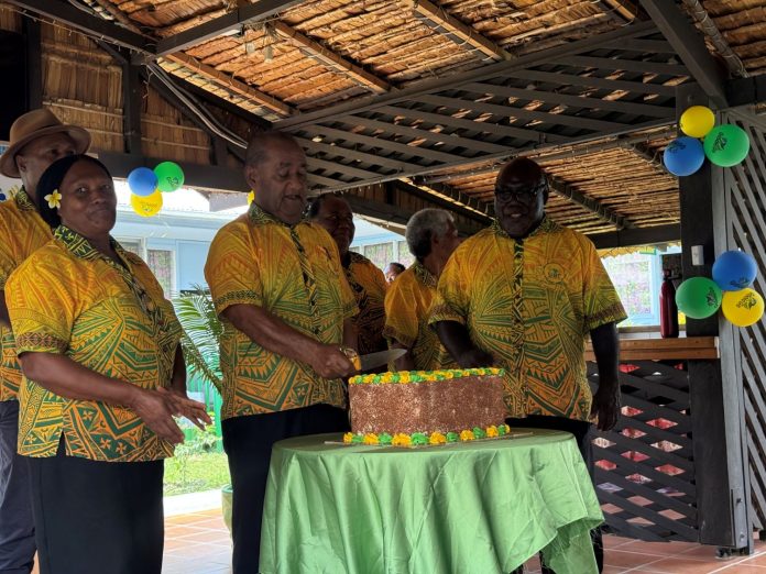 SIBC staff members celebrate the 73rd anniversary of broadcasting
