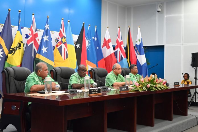 Troika Members including Forum Chair Prime Minister Jeremiah Manele second from left during the press conference