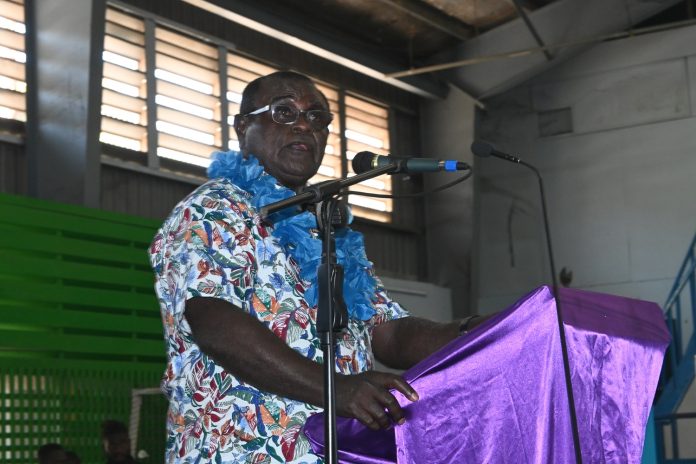 MWYCFA Permanent Secretary, Cedric Alependava speaking at the event.