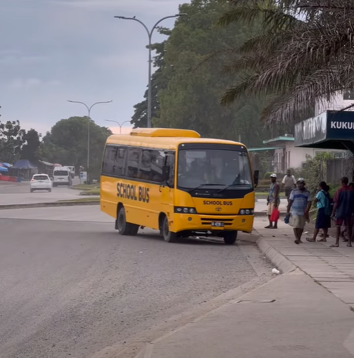 One of the new school Bus service begins operation yesterday in East Honiara