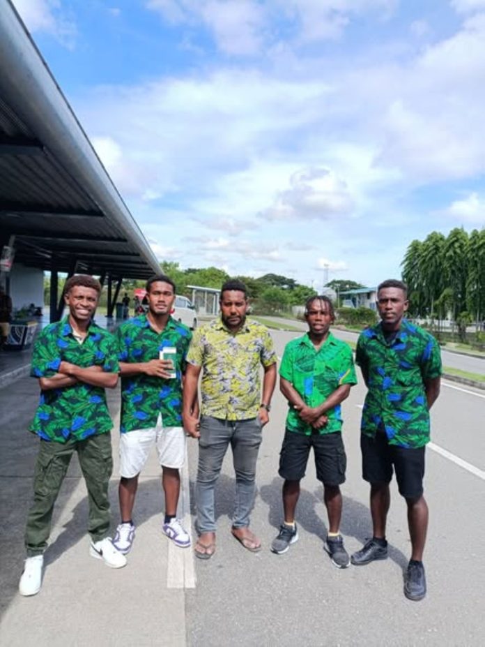 SI Hockey Players at the Henderson National airport yesterday. Photo Credit-SIHF