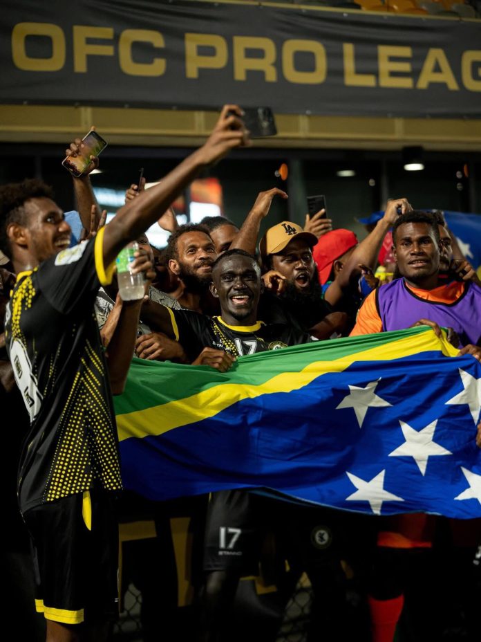 Solomon Kings celebrates their win against Bula FC on Saturday in Melbourne Australia. Photo Credit OFC.