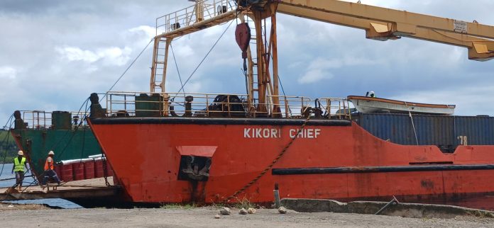 L.C Kikori Chief berthing at Gizo
