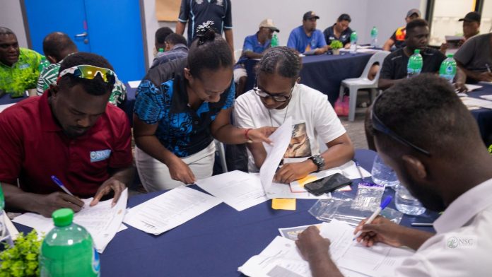Participants at the coaching training program at the Friendship Hall in East Honiara