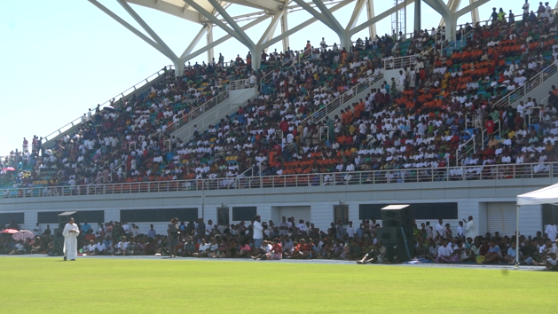 A large congregation of worshippers at the Corpus Christi celebration