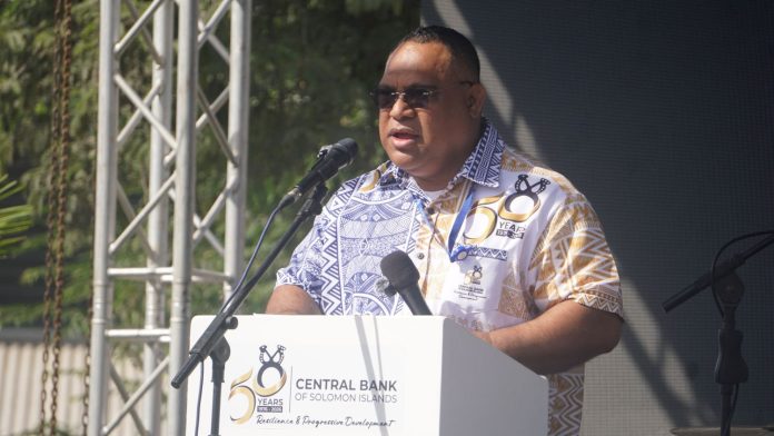 CBSI Governor Dr. Luke Forau delievered his speech yesterday. Photo By Tony Iroga